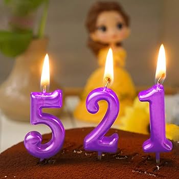 Amazon.com: 6th Birthday Candle Six Years Purple Happy